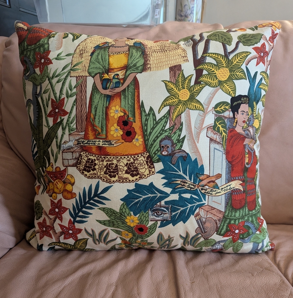 Frida's Garden 18x18 pillow cover